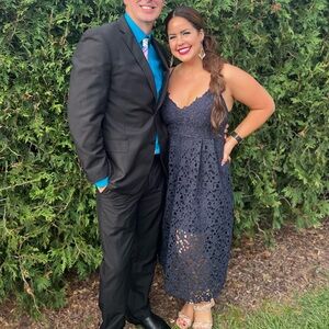 ASTR THE LABEL Elegant Navy Lace Dress